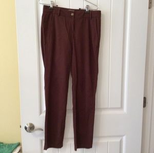 Women's L.L. Bean Signature flat front brown chino slacks, size 4